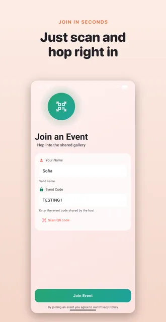 GuestLens Android — join an event