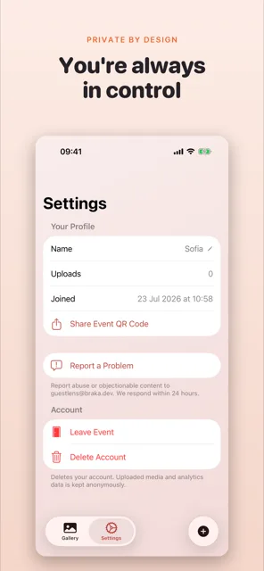 GuestLens iPhone — settings